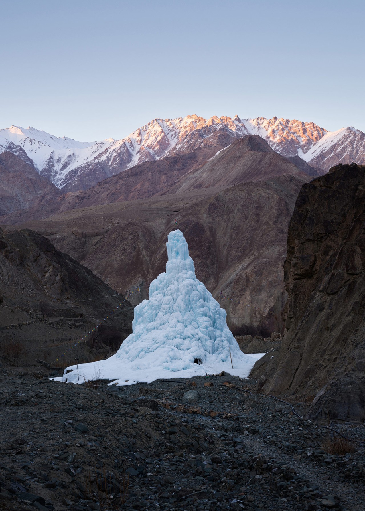 An ice stupa in Ladakh India by Greg White