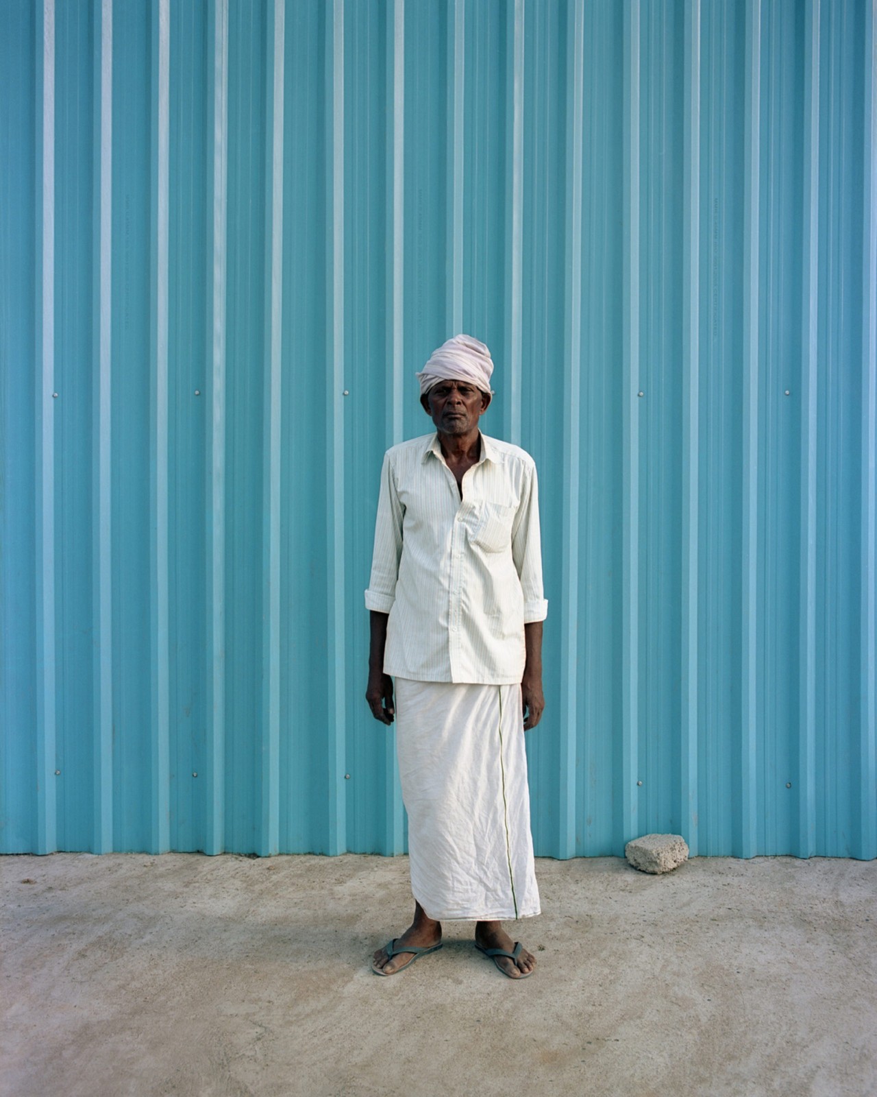 A worker at an indigo dye plant in India by Ashish Shah