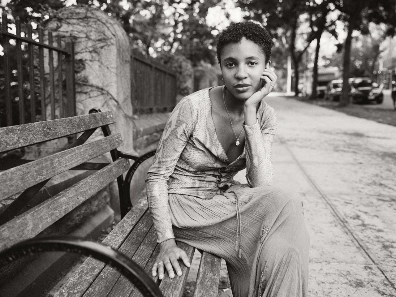Portrait of woman in New York City by Ben Grieme