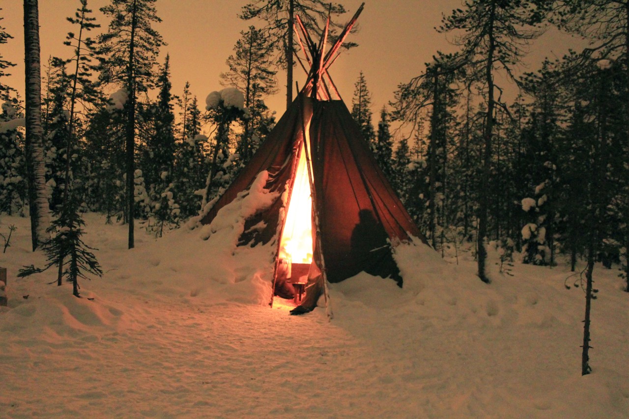 An indigenous Sami dwelling photographed by the artist Kristina Parsons