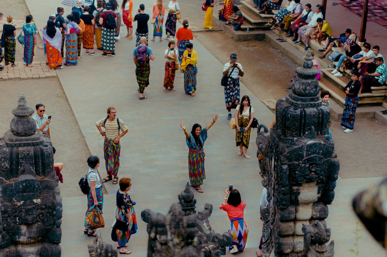 Tourists at Pura Besakih in Bali Indonesia by Rishabh Malik