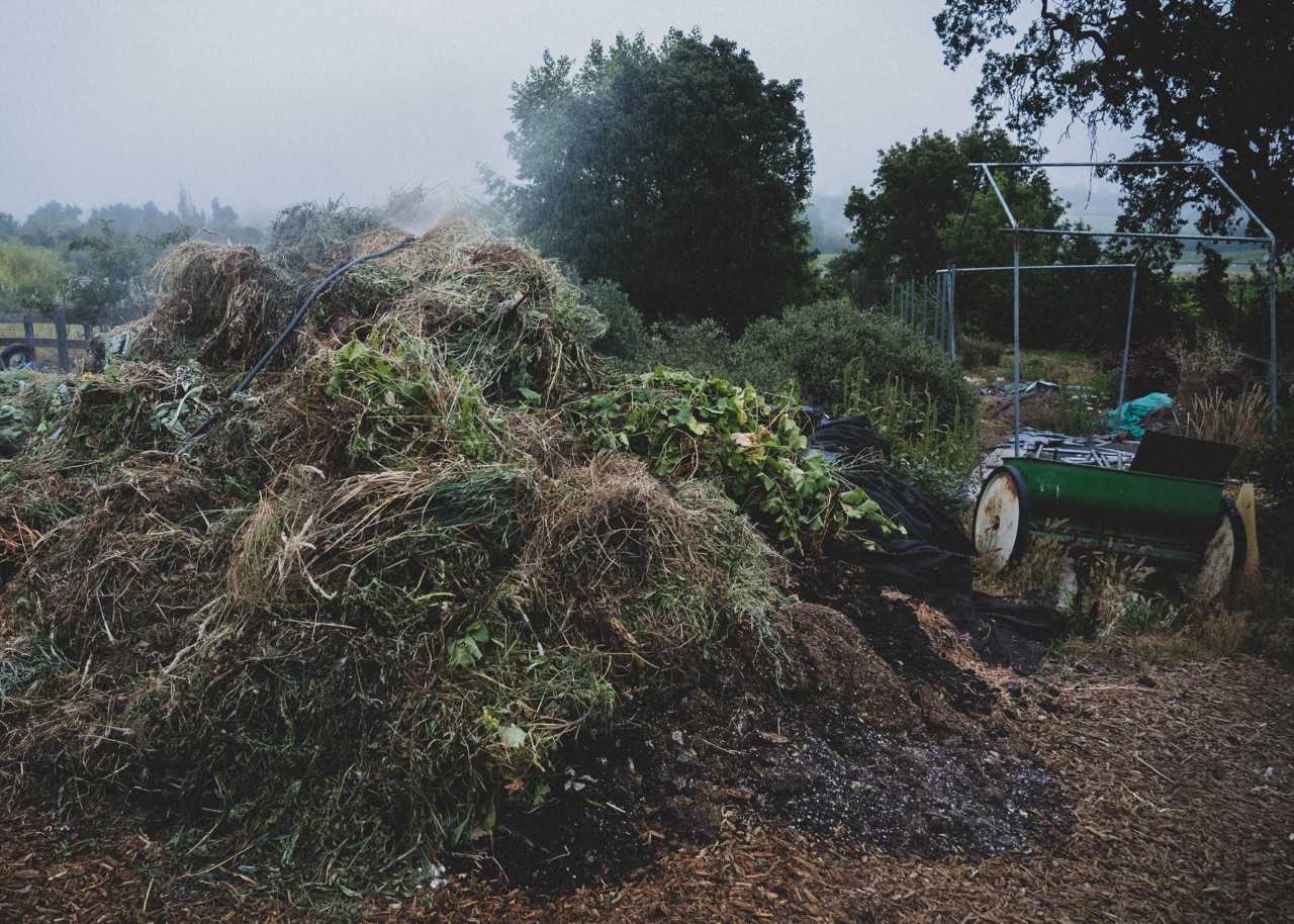 Compost in a field by Aerofarms