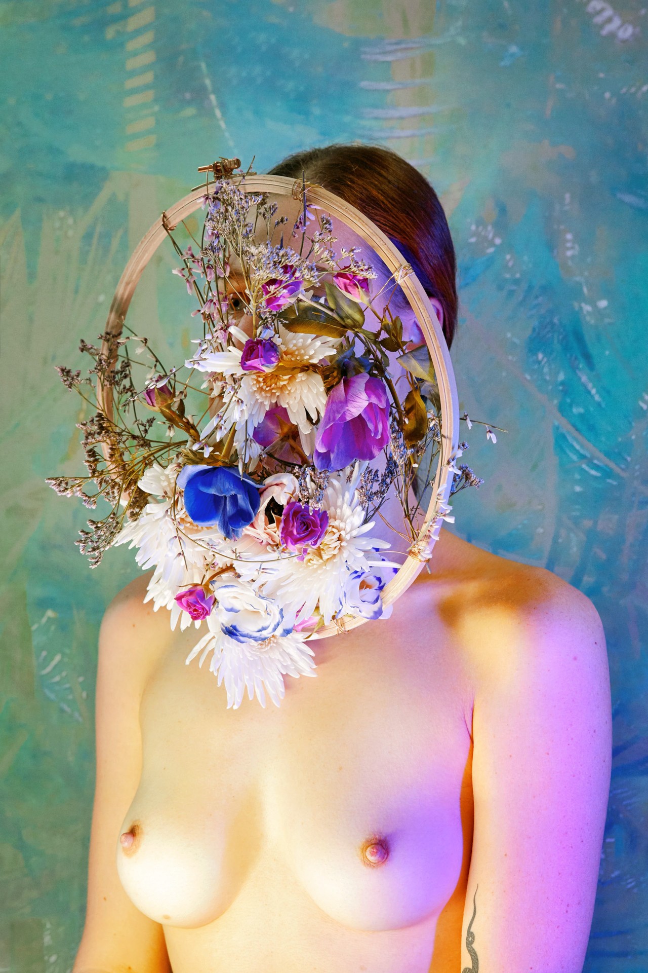 Nude floral art by Alexandra Von Fuerst