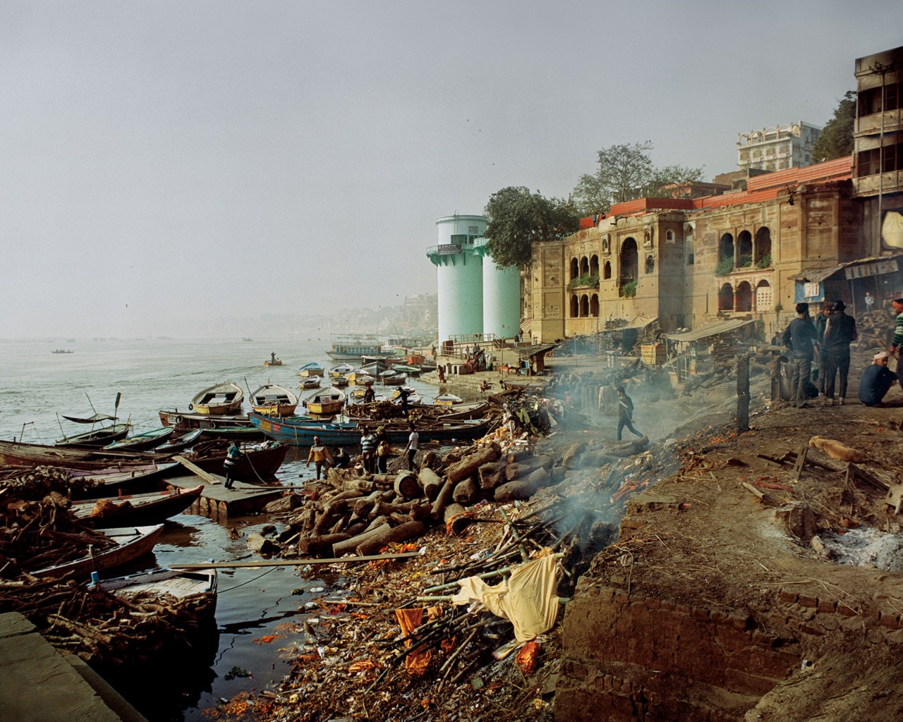 The Ganges River bank in India by Ashish Shah