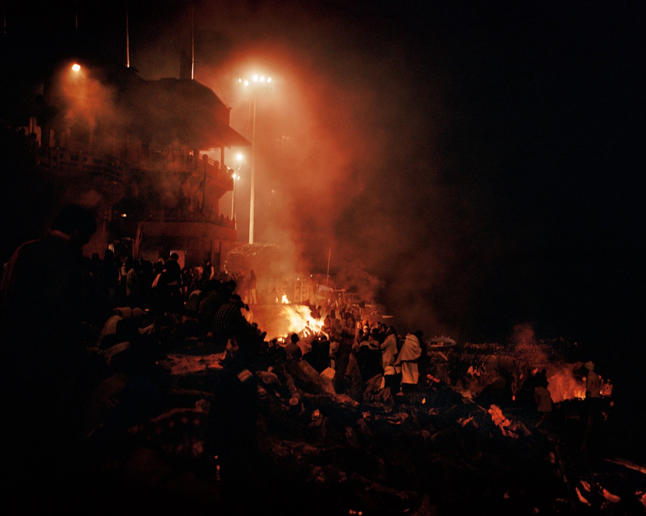 People along the Ganges River in India by Ashish Shah