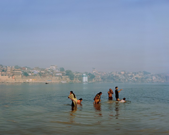 People bathing in Ganges river India by Ashish Shah