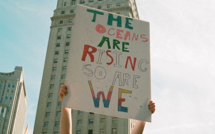 Youth environmental protest sign by Max Moinan