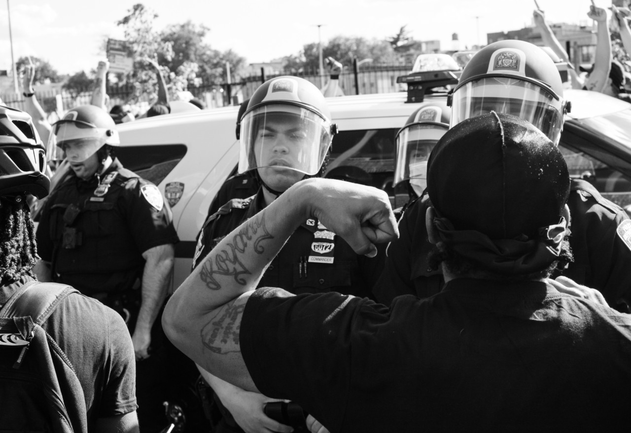 Black Lives Matter protest with police by Chris Cook