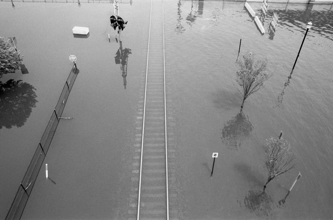 Flooded train track by Ryan Plett