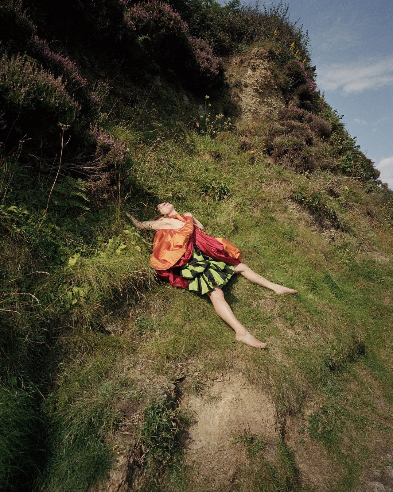 Model on Cornwall cliffside by Ben Toms
