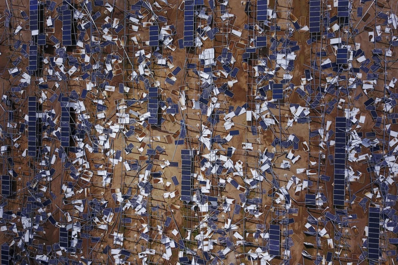 Solar panels from Hurricane Maria