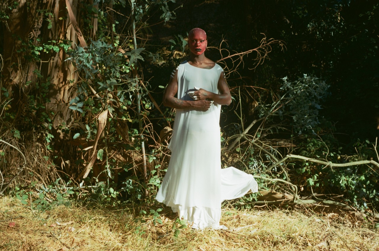 Performance artist DVVSK in nature by Daniel Jack Lyons