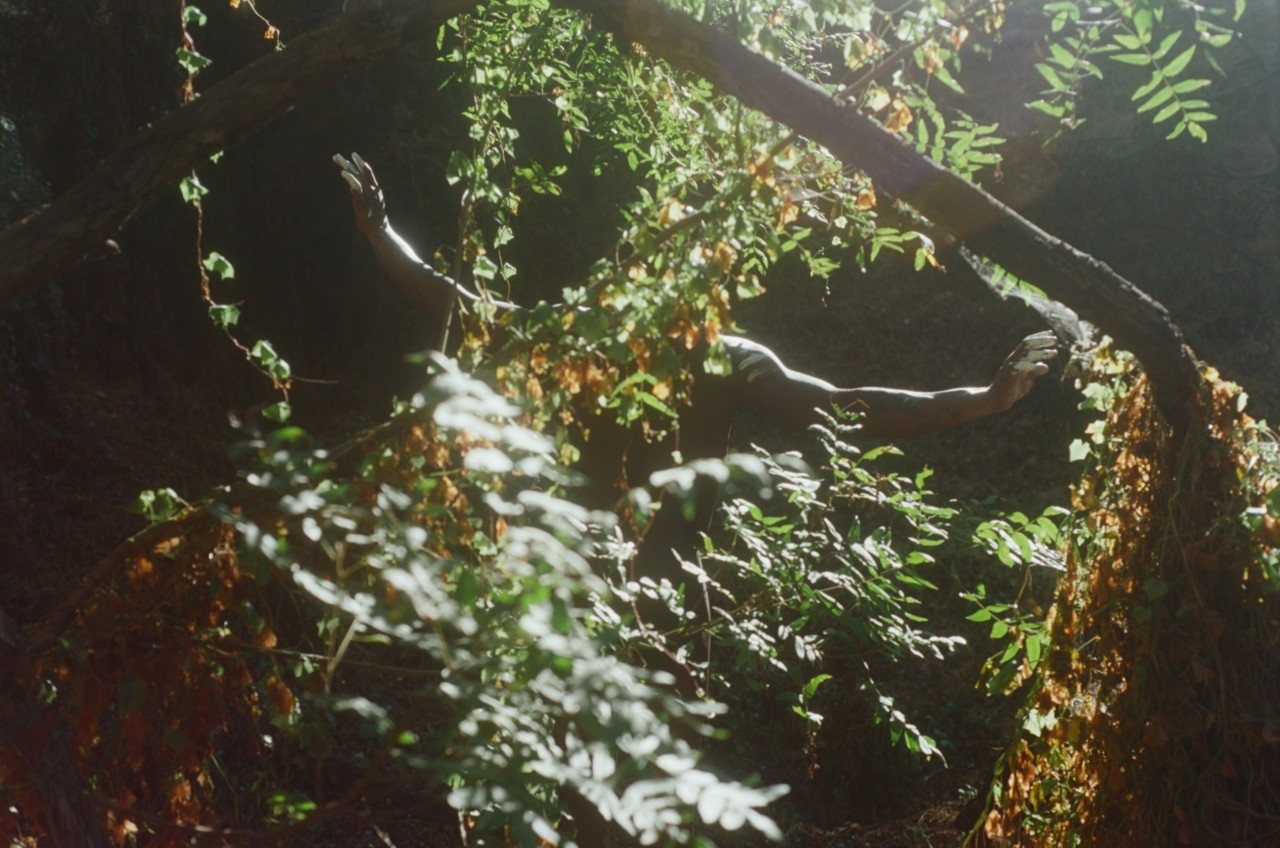 Performance artist DVVSK in nature by Daniel Jack Lyons
