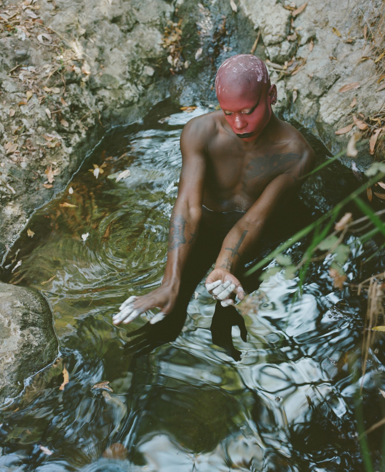 Performance artist DVVSK in nature by Daniel Jack Lyons