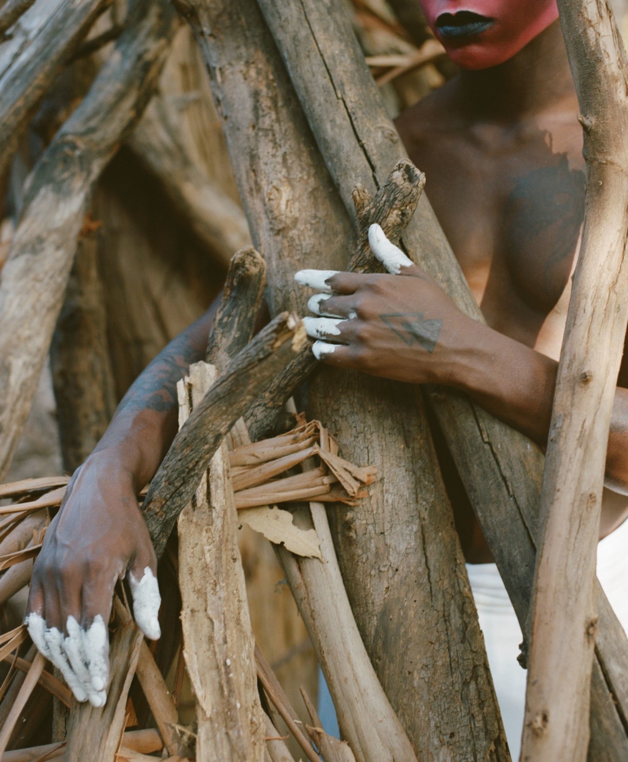 Performance artist DVVSK in nature by Daniel Jack Lyons