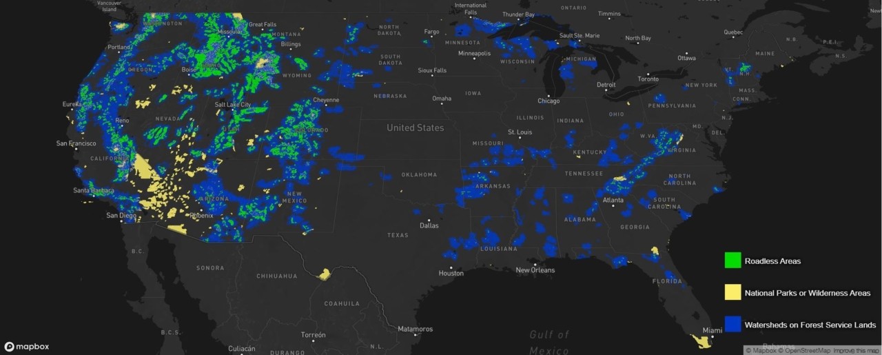 Watersheds on Roadless Areas