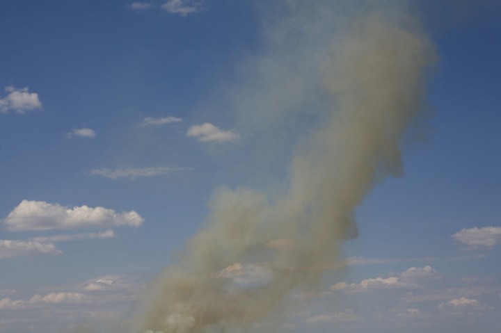 Sky with smog and smoke
