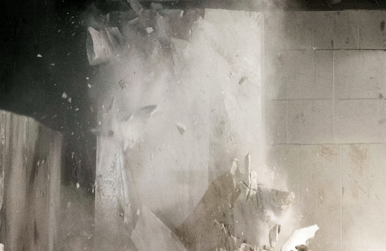 Rocks falling in marble rock quarry in abandoned American monument by Jeremy Everett