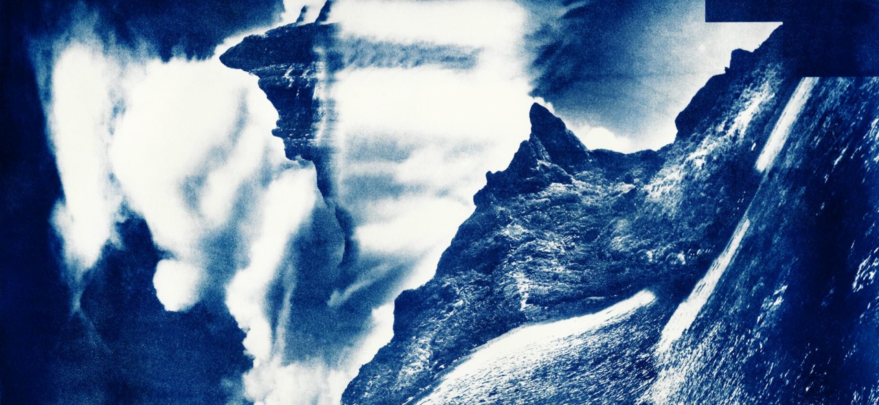 Nature blue topography print by Namsa Leuba