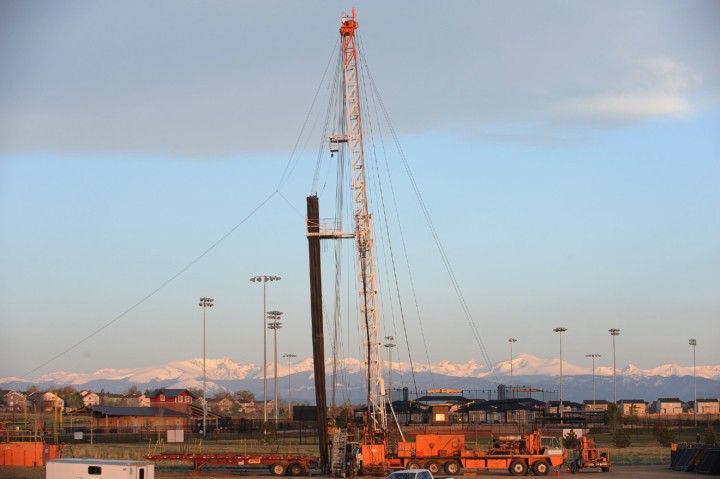 Oil derrick at coal plant in Erie City Park by Steve Nehf/The Denver Post