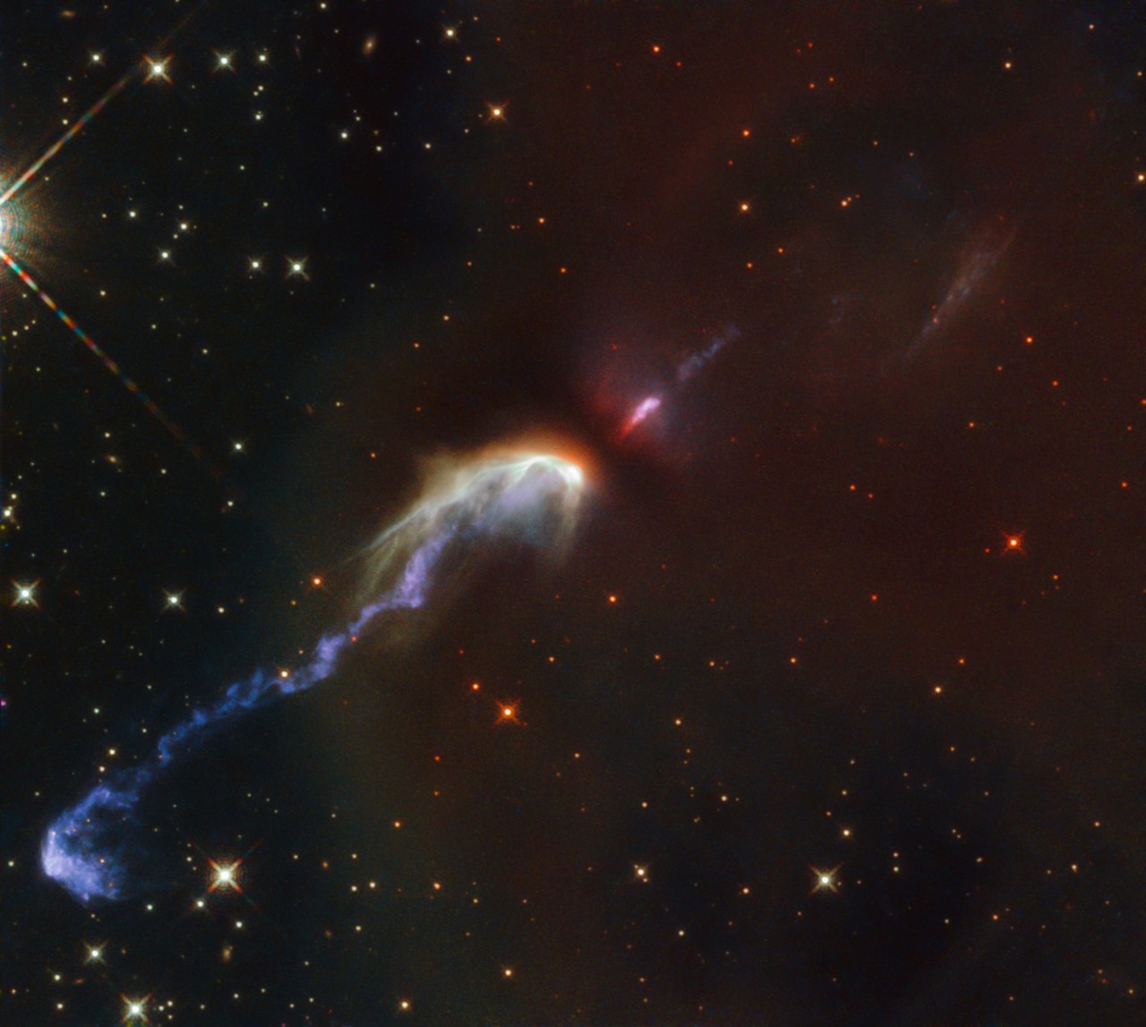 Tantrums of a baby star, NASA space galaxy by SA/Hubble & NASA, B. Nisini