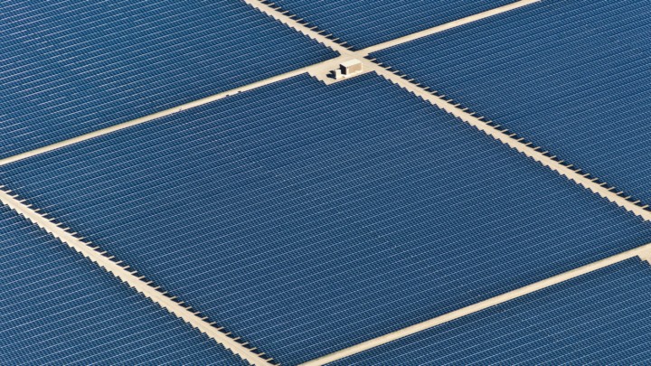 A large utility solar array near Sacramento for the Sacramento Municipal Utility District installed by Recurrent Energy