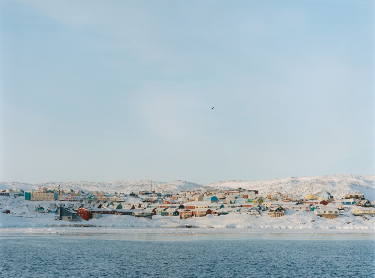 A town in Greenland on the water