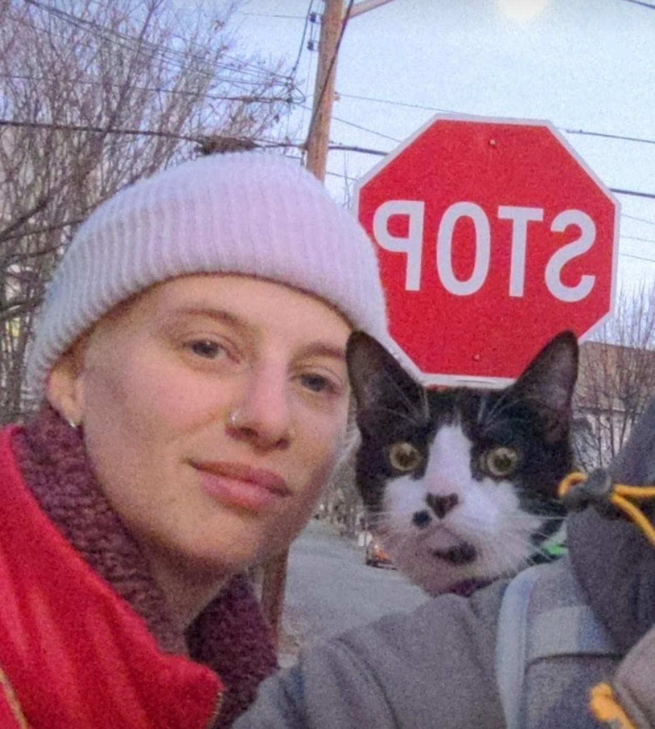 Georgia Wright and their cat