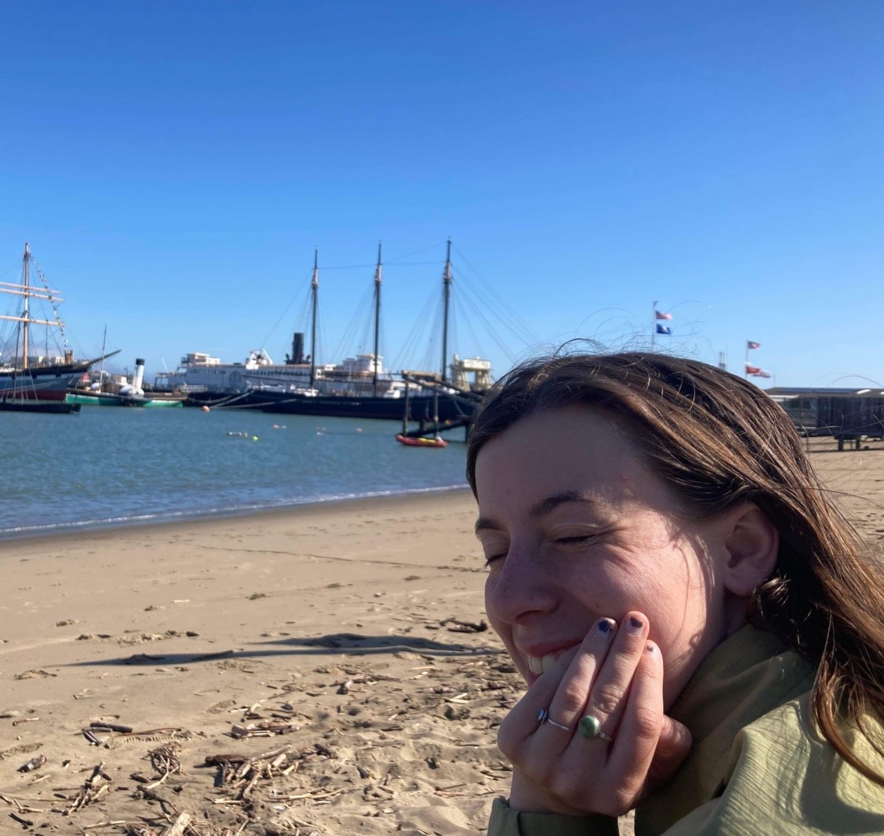 Kate Fishman at the beach.