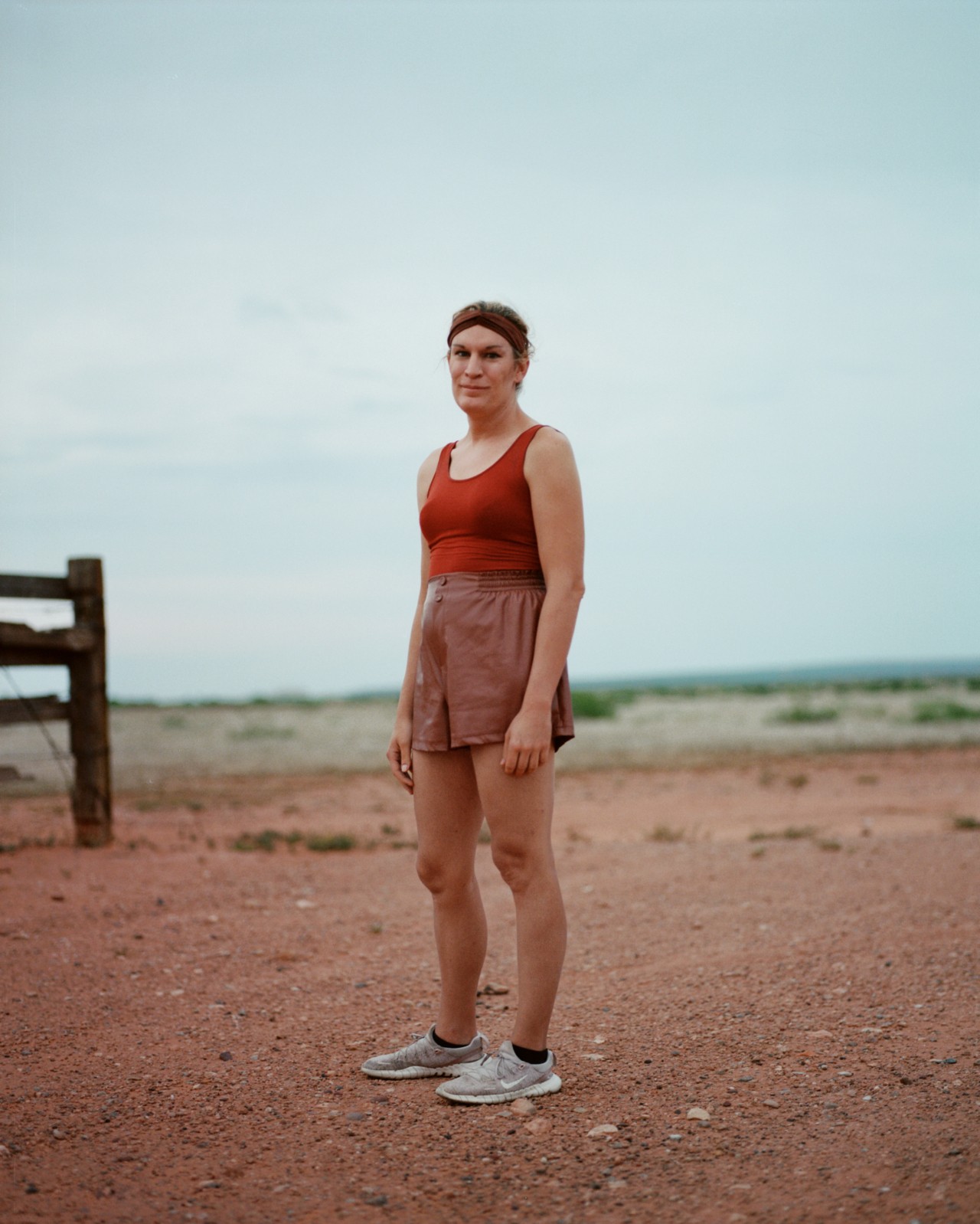 Raychel Sanner standing on the side of the road in Vaughn, NM