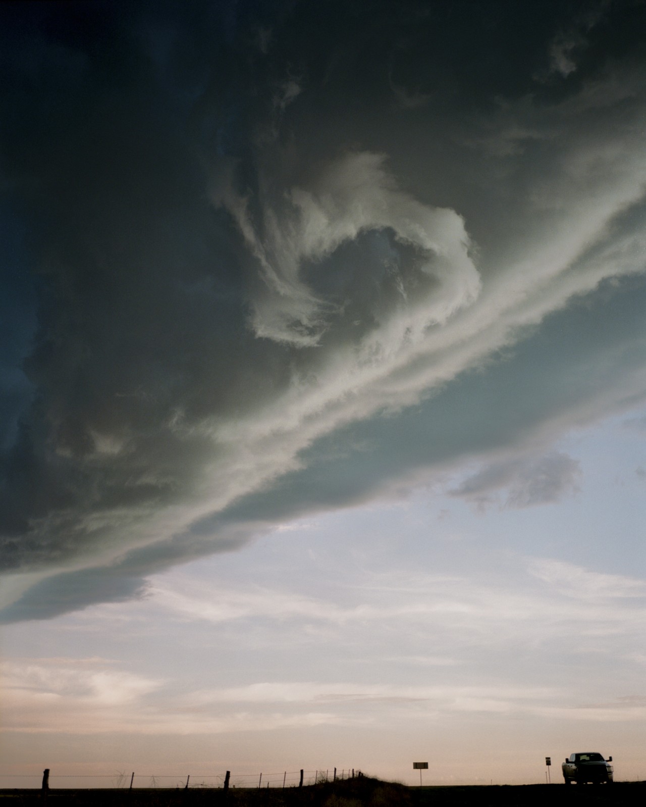 The edge of a swirling cloud, aka a supercell, in Dalhart, TX