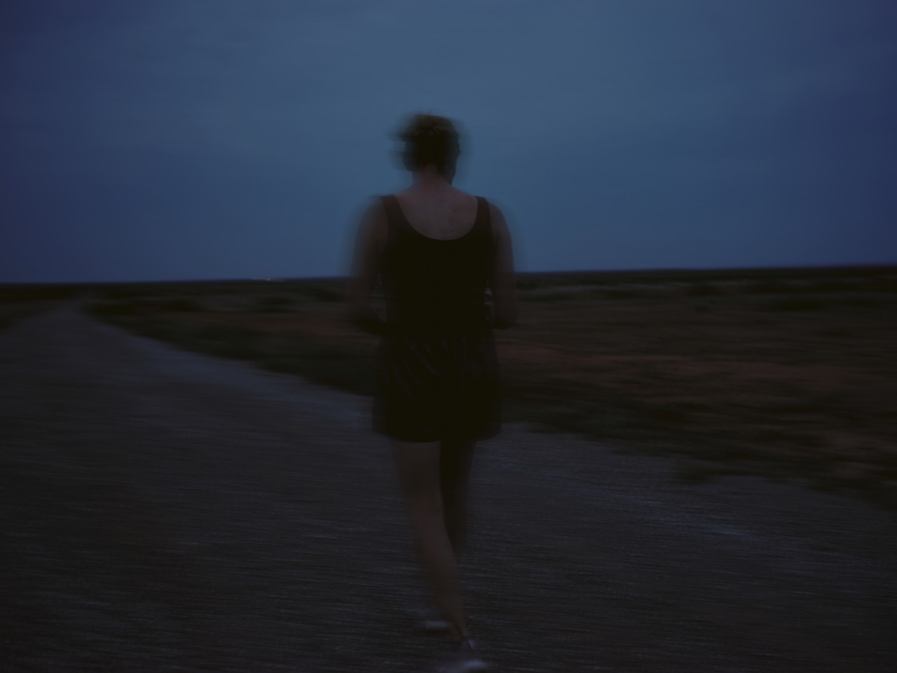 Sanner walking on a road near Vaughn, NM right before chasing high frequencies of reported lightning strikes