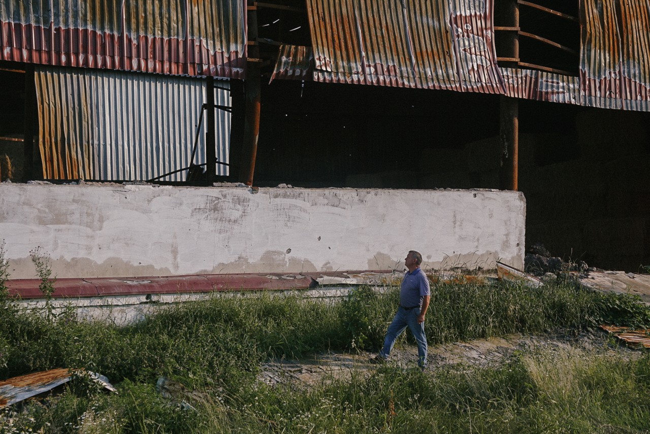 Another destroyed building on a Ukrainian farmer's land.