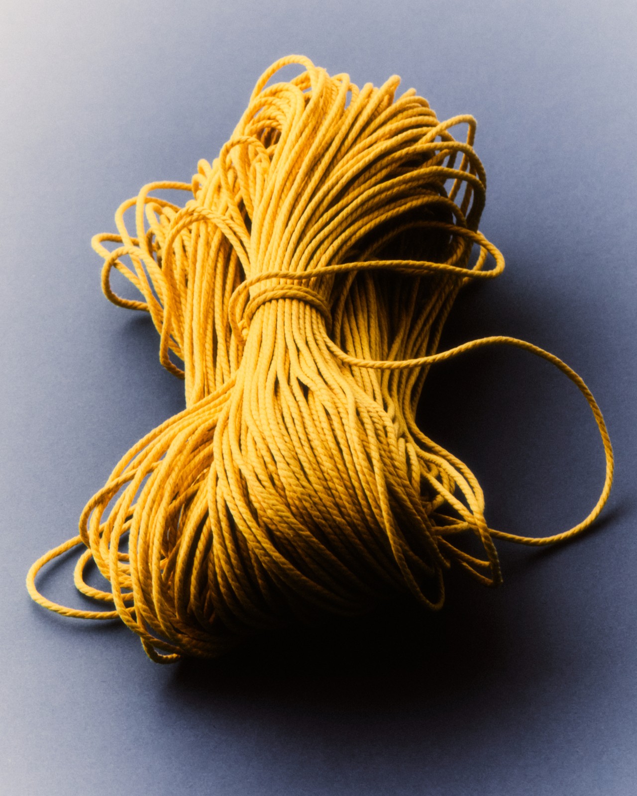 A bunch of yellow hemp rope