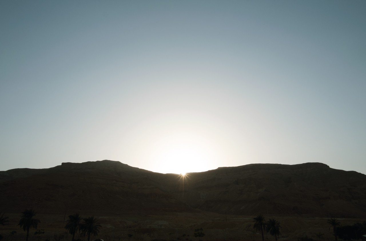Sun rising over the mountain at dawn