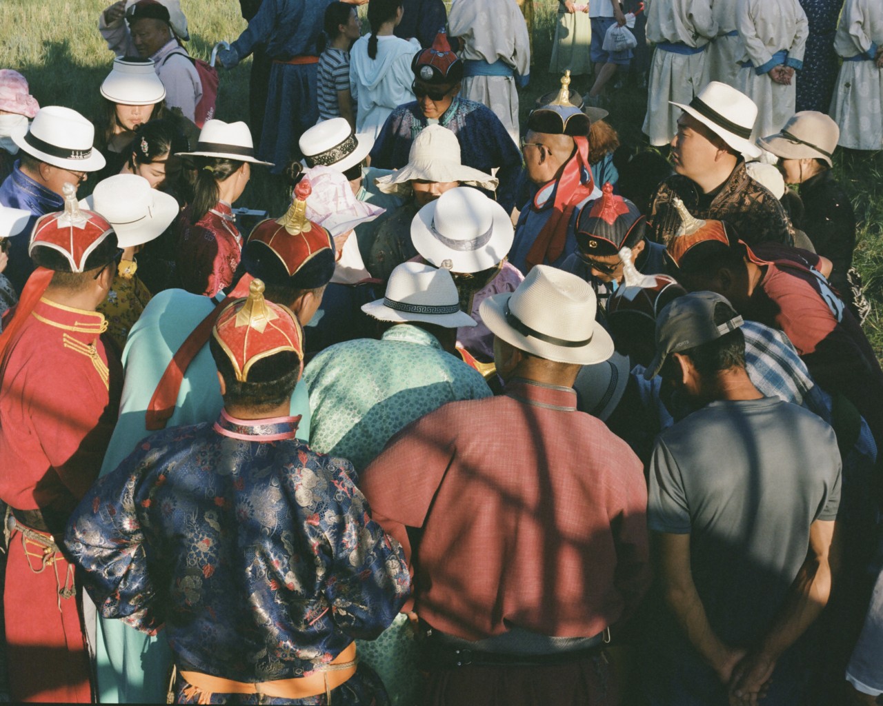 A crowd of people gather in Inner Mongolia.