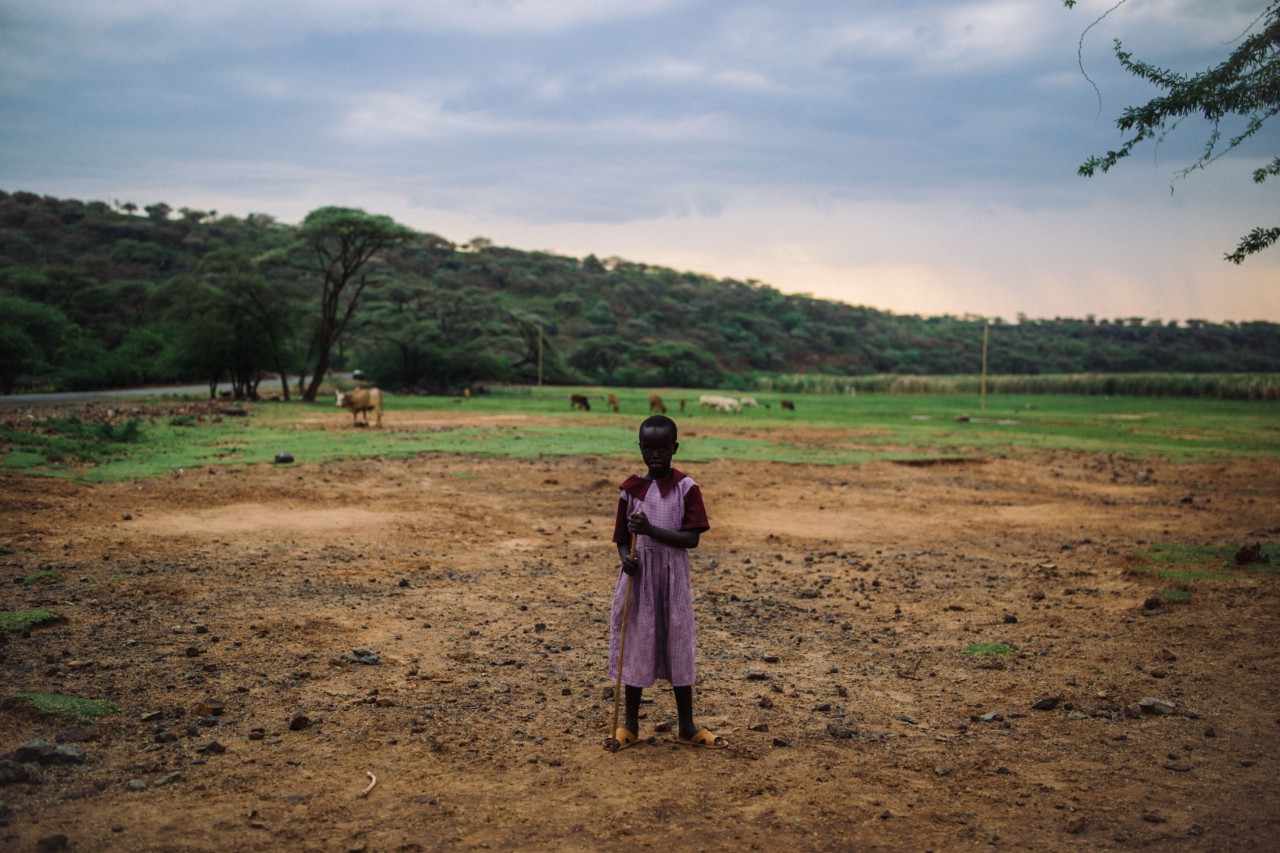 A Tugen girl at dusk. Livestock grazing is still Baringo County's main form of livelihood.