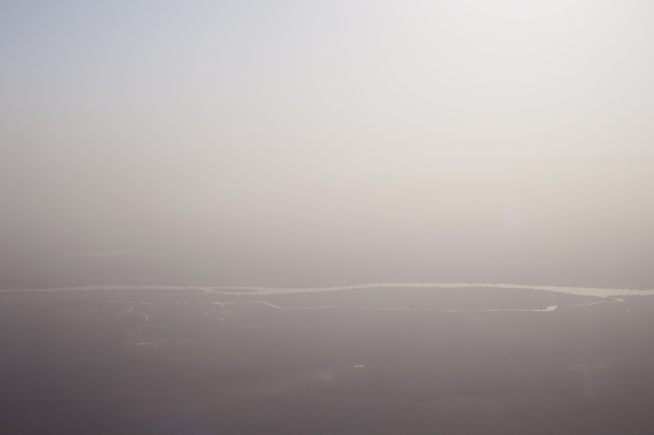The smoggy landscape of Sudan.