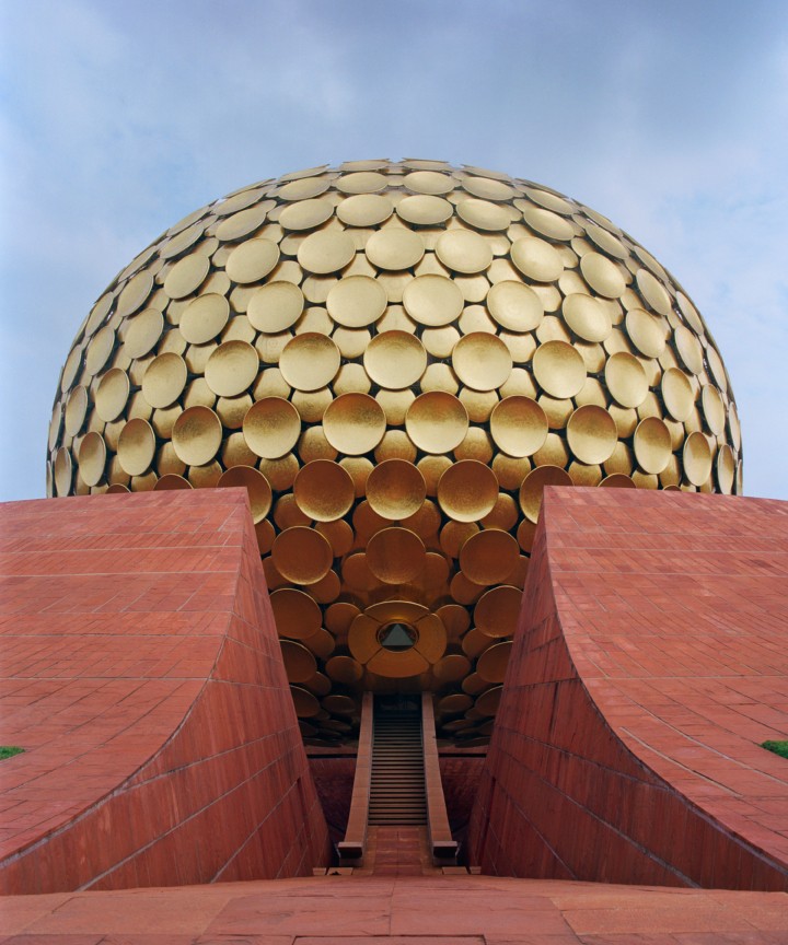 A golden dome in Auroville.