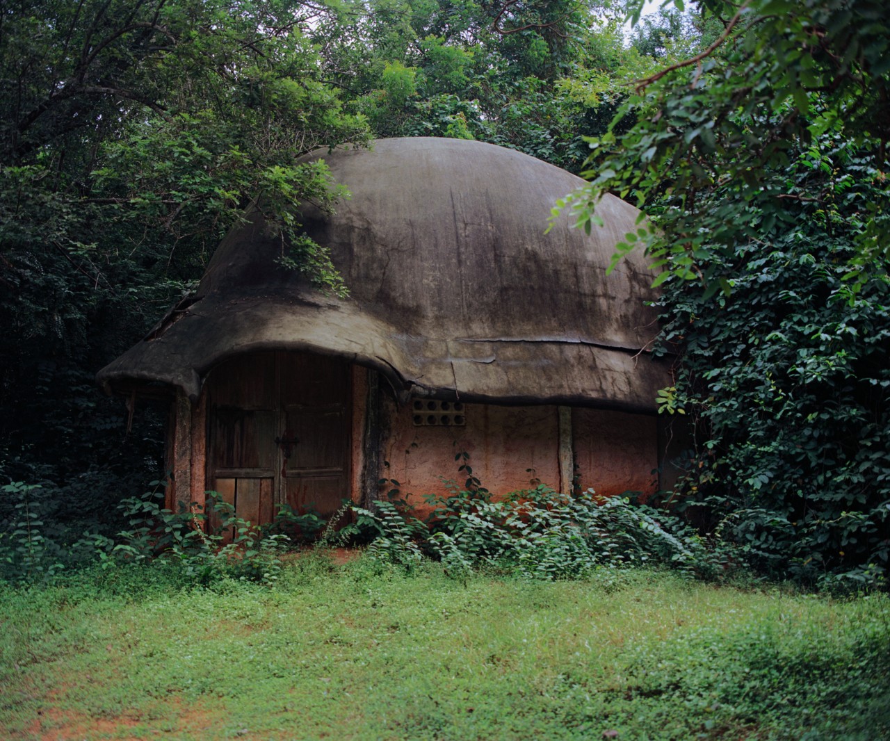 A house hidden in the forest in Auroville.