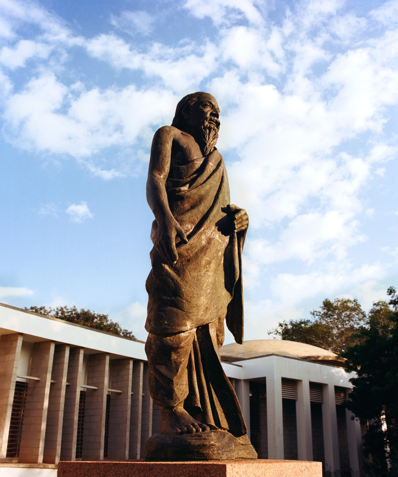A large statue in Auroville.