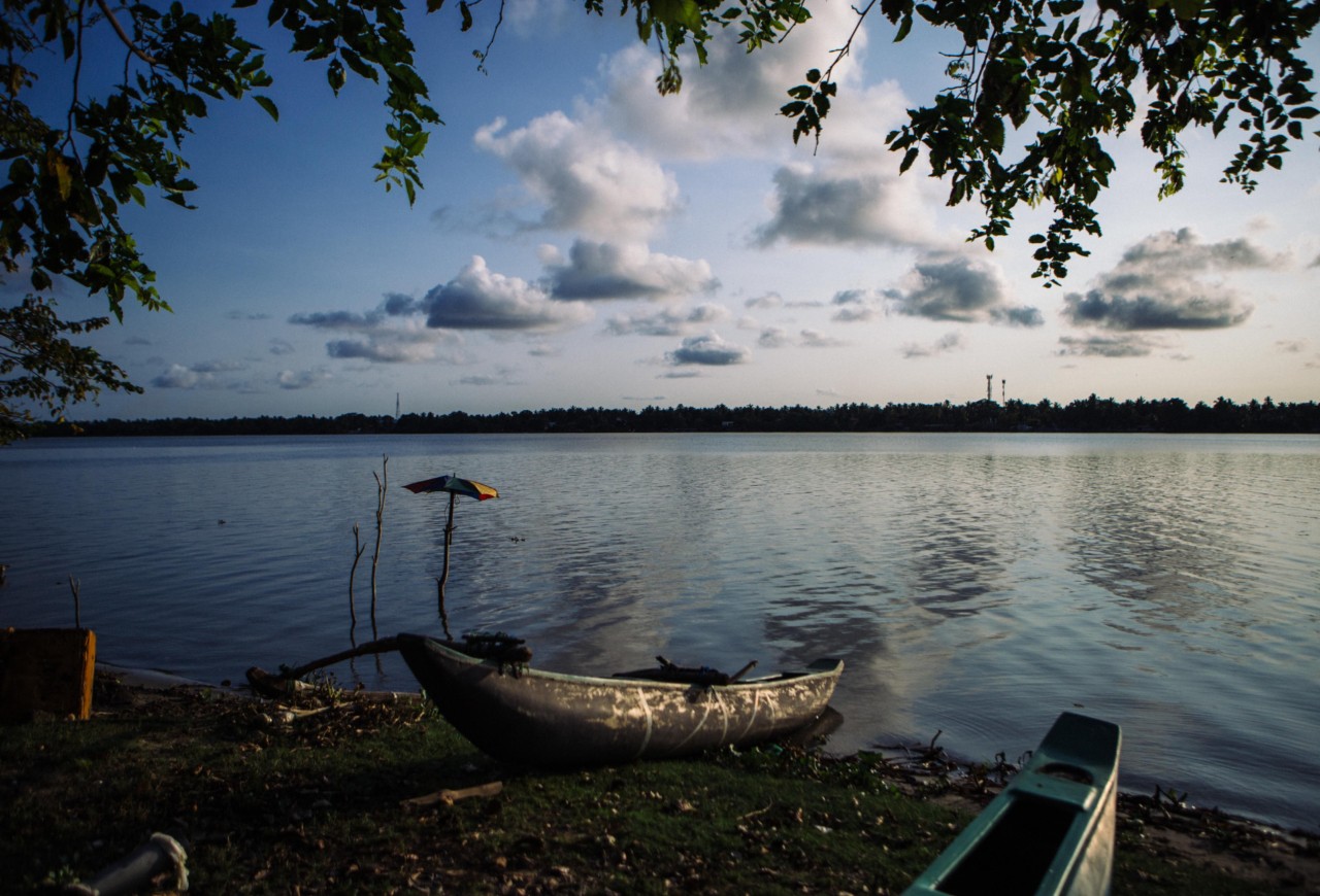 A fishing boat at Navalady Lagoon in eastern Sri Lanka.