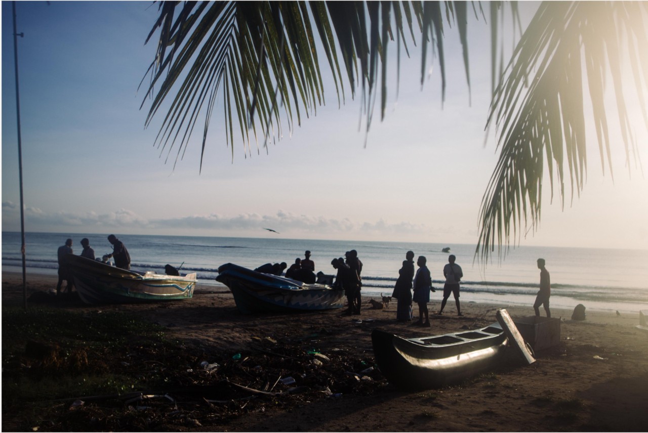 Just after dawn on Pasikuda Beach in Batticaloa, eastern Sri Lanka, fishermen bring in catch from overnight trips.