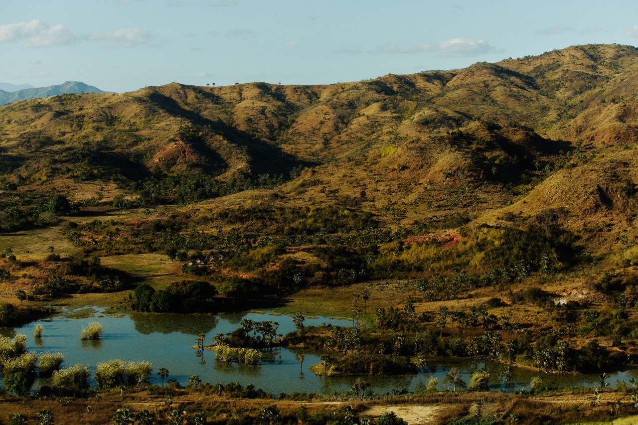 The hilly landscape of Madagascar.
