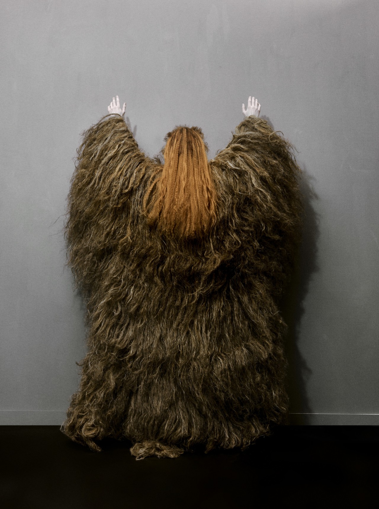 Fur made from raw flax fiber from Ukraine.