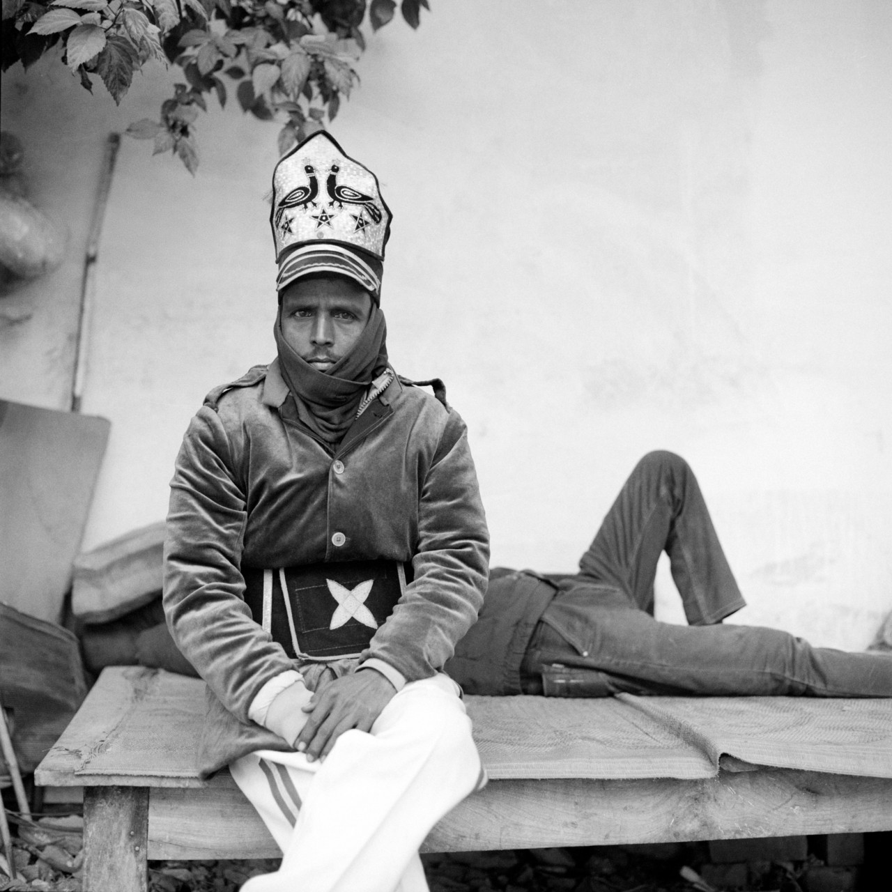 A portrait of a local resident of Jhusi, Uttar Pradesh during his shift as a brass band member.