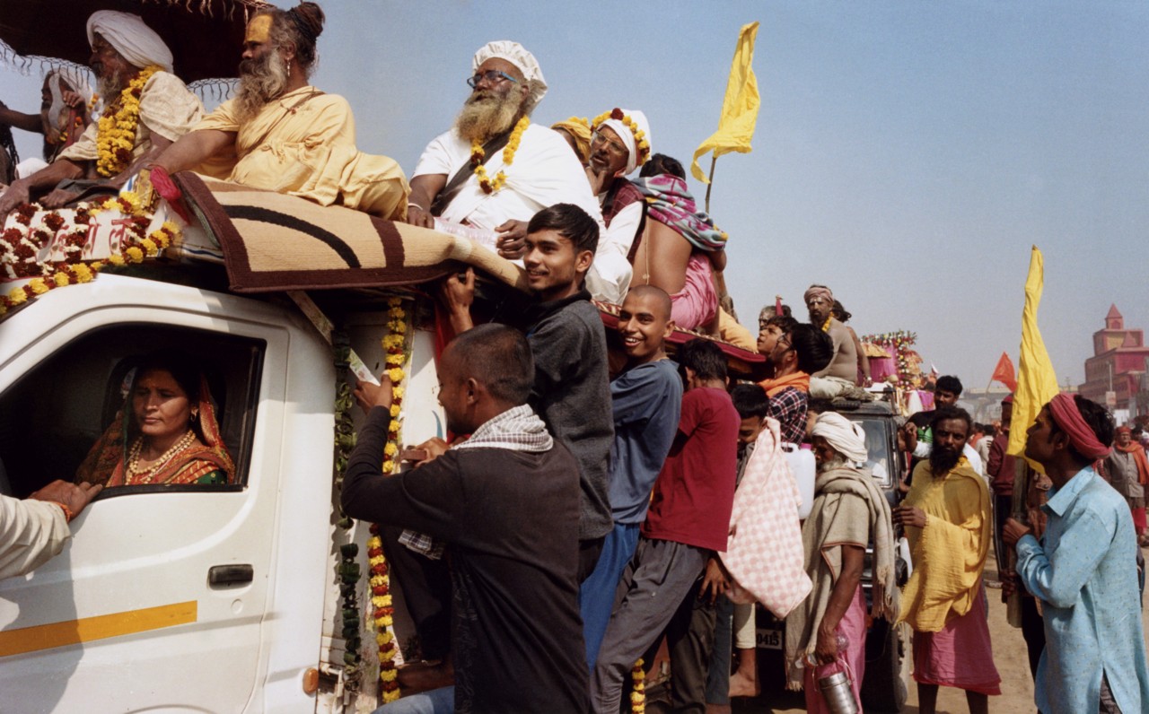 The afternoon procession of akharas from across India during the Kumbh Mela.