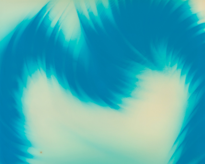 A blue and white luminogram by Marton Perlaki