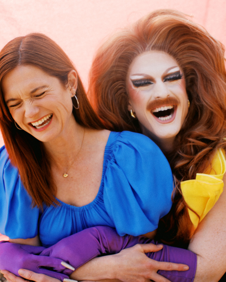 Bonnie and Wright and Pattie Gonia laughing.