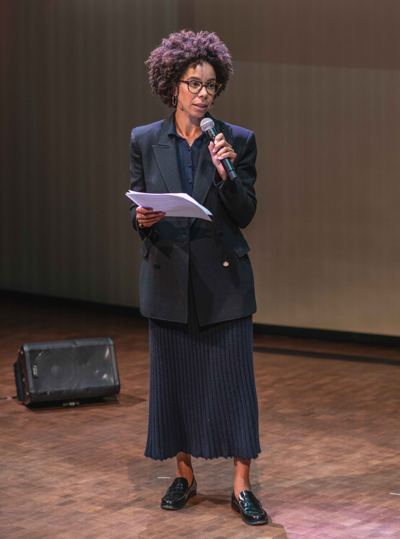 Ayana Elizabeth Johnson speaking at the Blue Renaissance event.